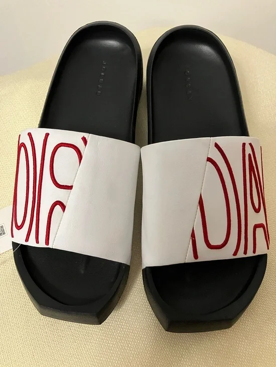 Nike Jordan Nola Slide Sandals W Sz 8   White Black Gym Red - Picture 4 of 12